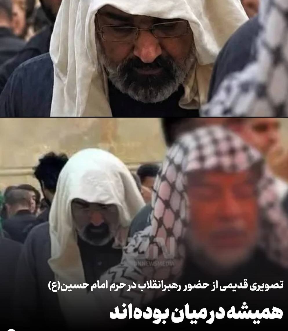 آیت الله سید مجتبی خامنه ای در حرم امام حسین (ع) 