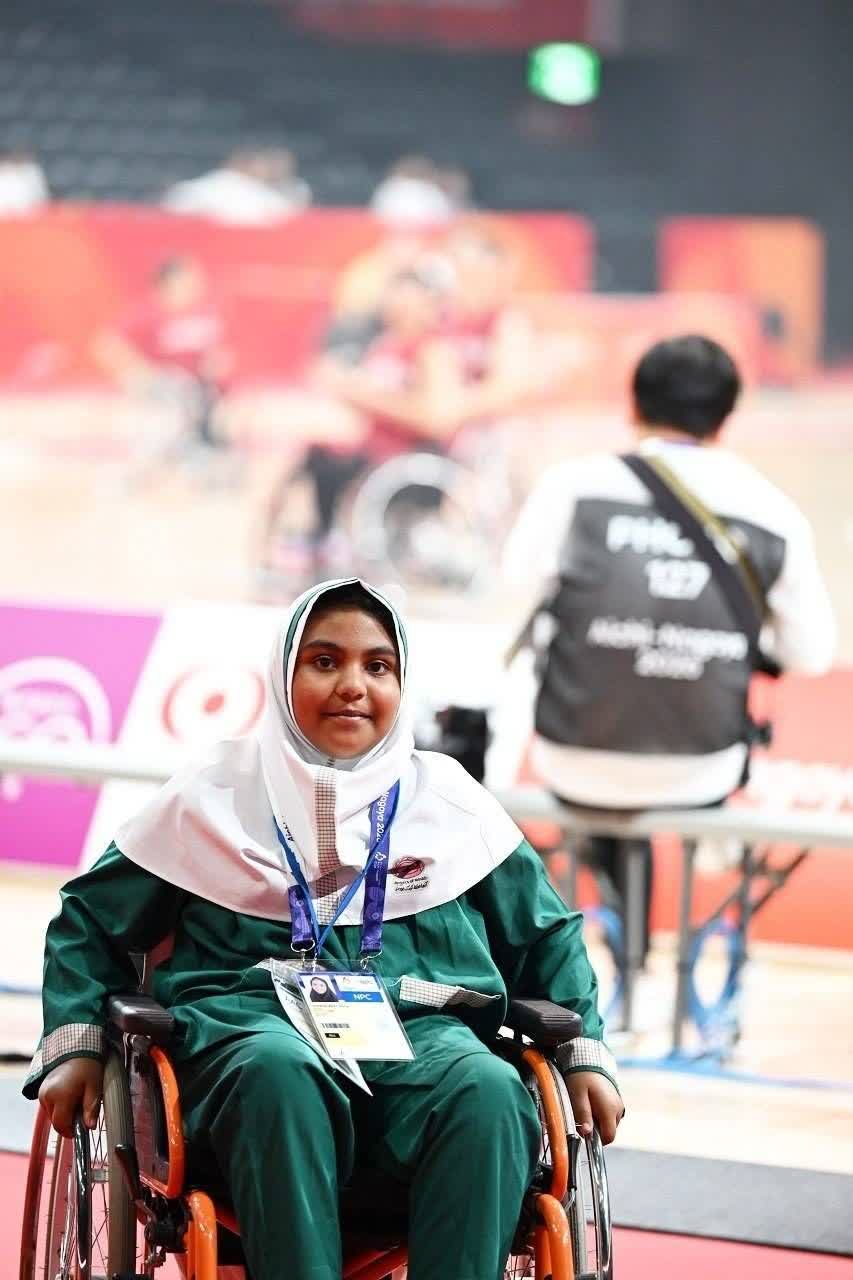 «آنا جهانگرد» در سالن مسابقات بسکتبال با ویلچر حاضر شد