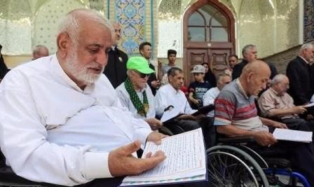 تشرف جانبازان ضایعه نخاعی به حرم مطهر رضوی